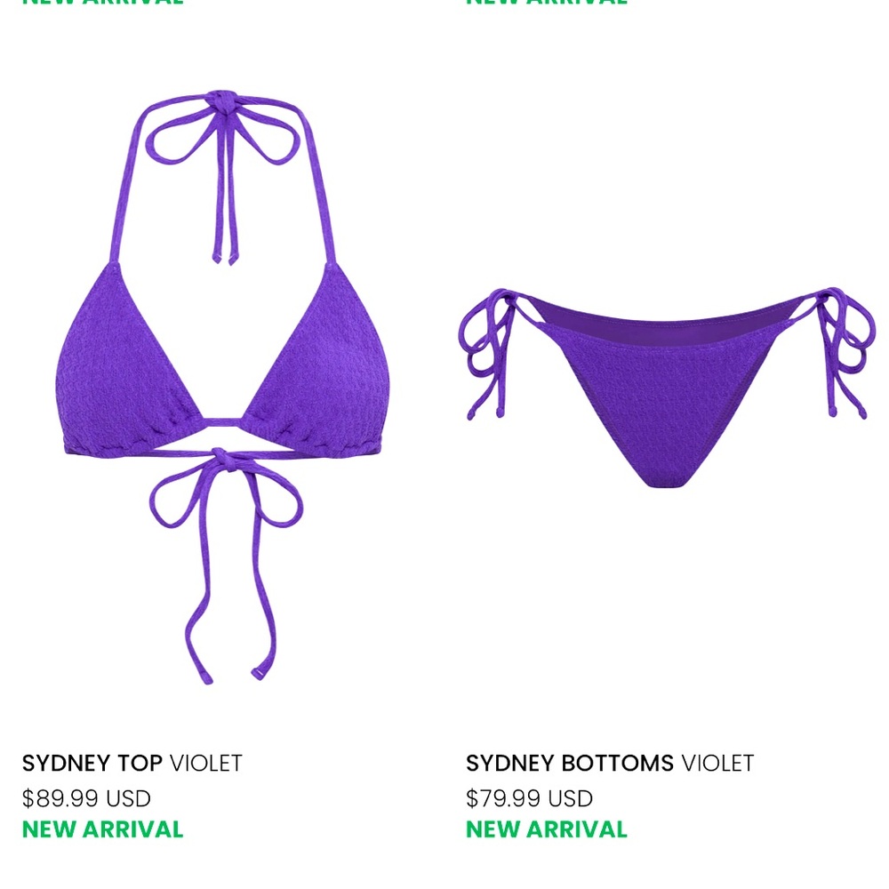 NWTO, never worn or even tried on. Hard to return. TJ SWIM Violet bikini set